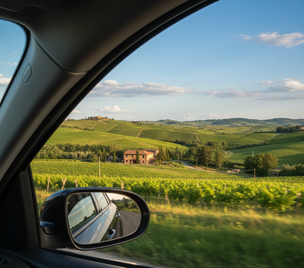 Driving in Tuscany