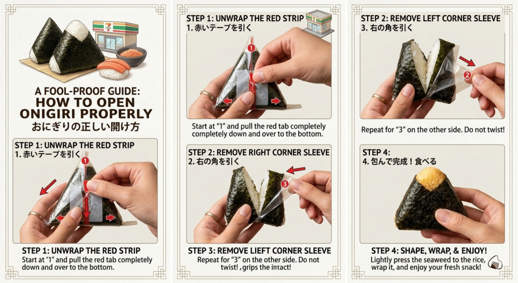 How to Open Onigiri Graphic